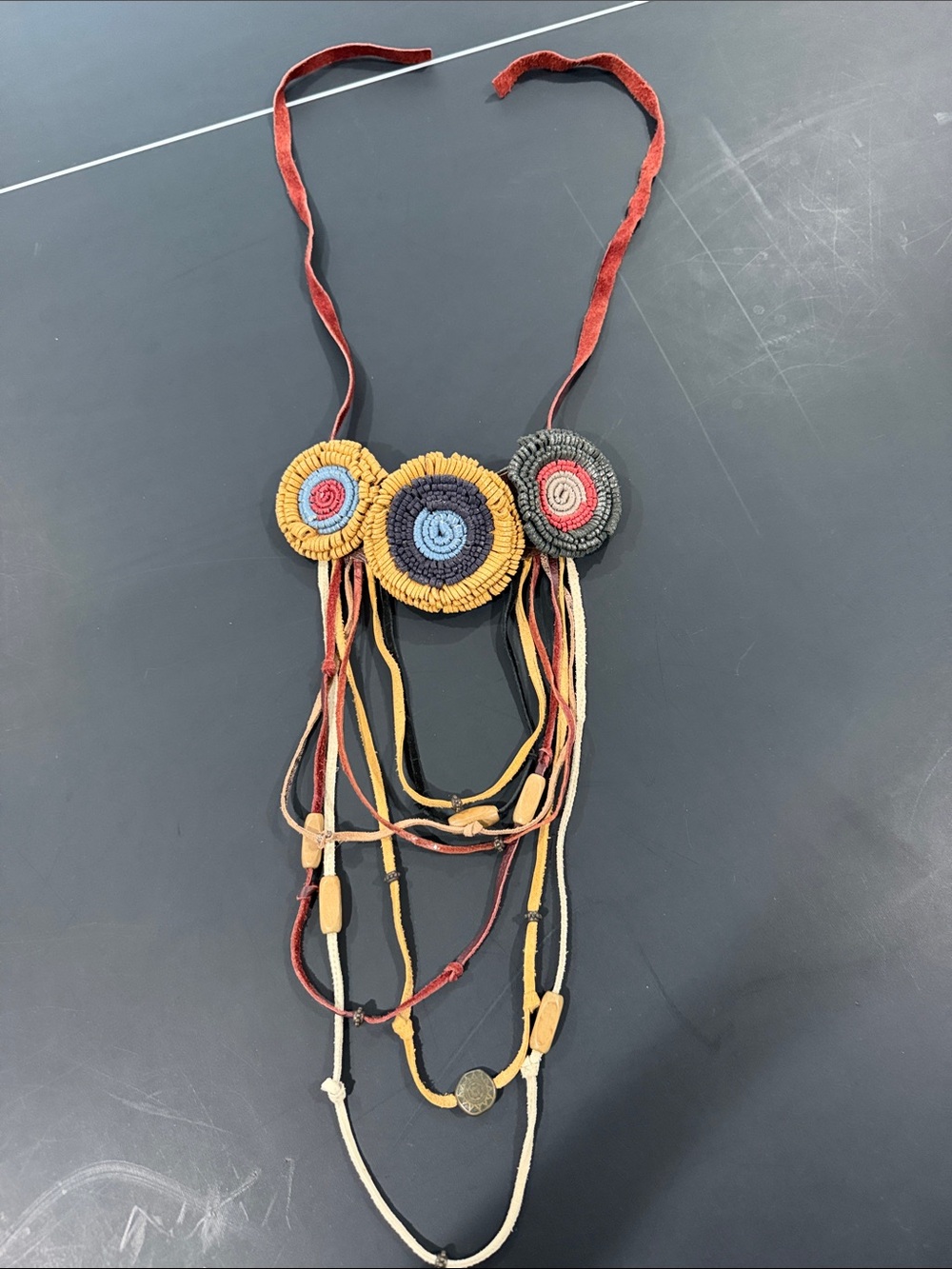 Handcrafted Multicolor Boho Circle Pendant Necklace